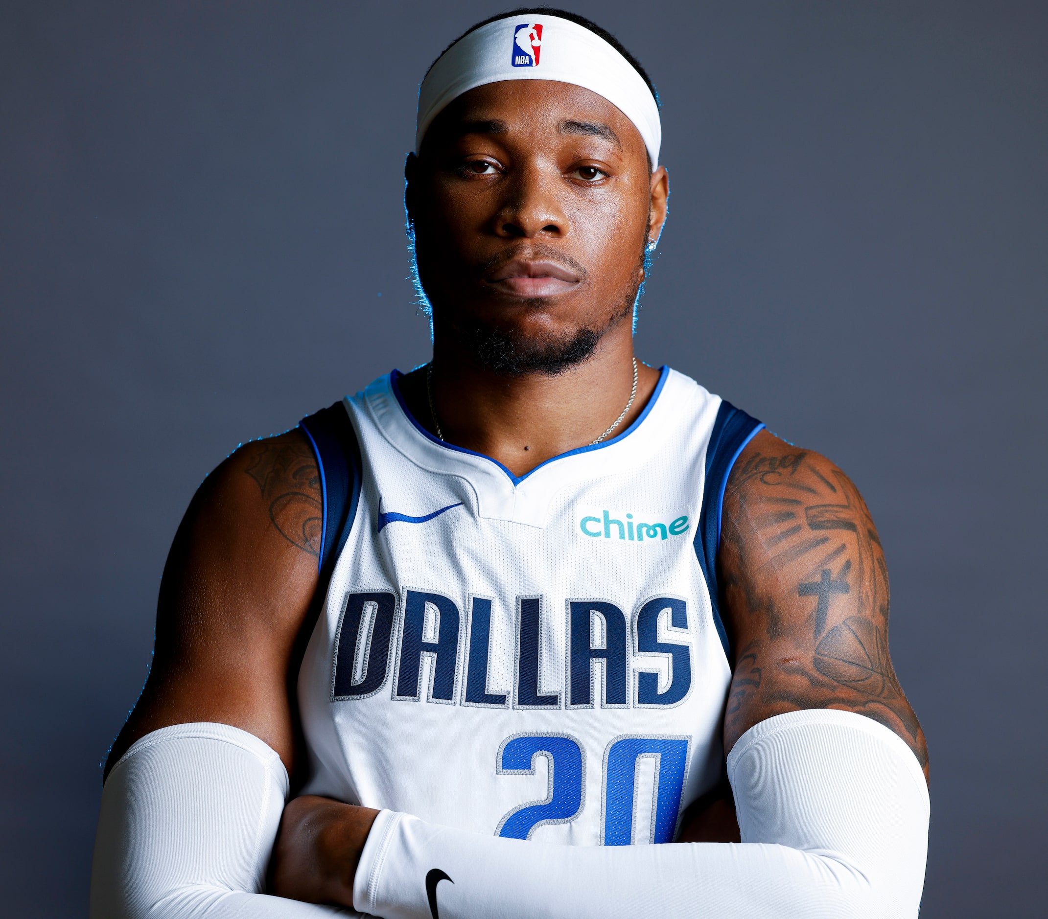 Dallas Mavericks’ Richaun Holmes poses for a photo during the media day on Friday, Sept. 29,...