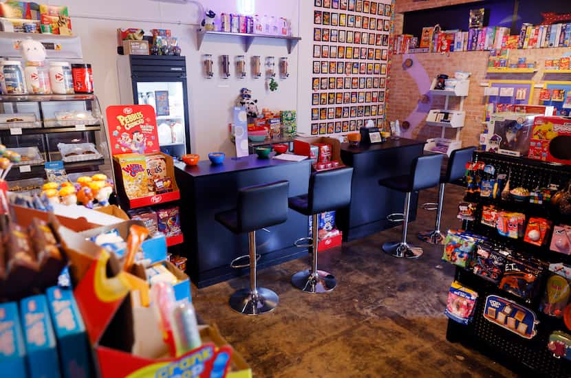 An interior view of The Spelled Milk, a new cereal bar in the Bishop Arts District of...