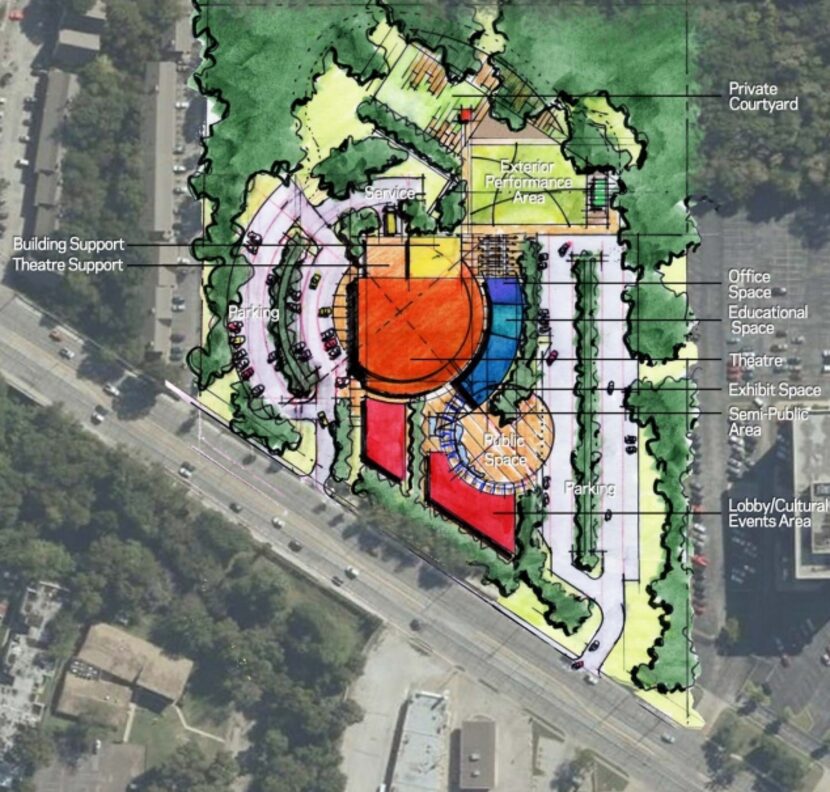 The proposed Asian-American Cultural Center, as seen in a master plan that's now almost a...