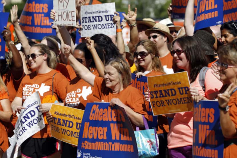 Opponents of the bill to restrict abortion came to Dallas City Hall for a Planned Parenthood...