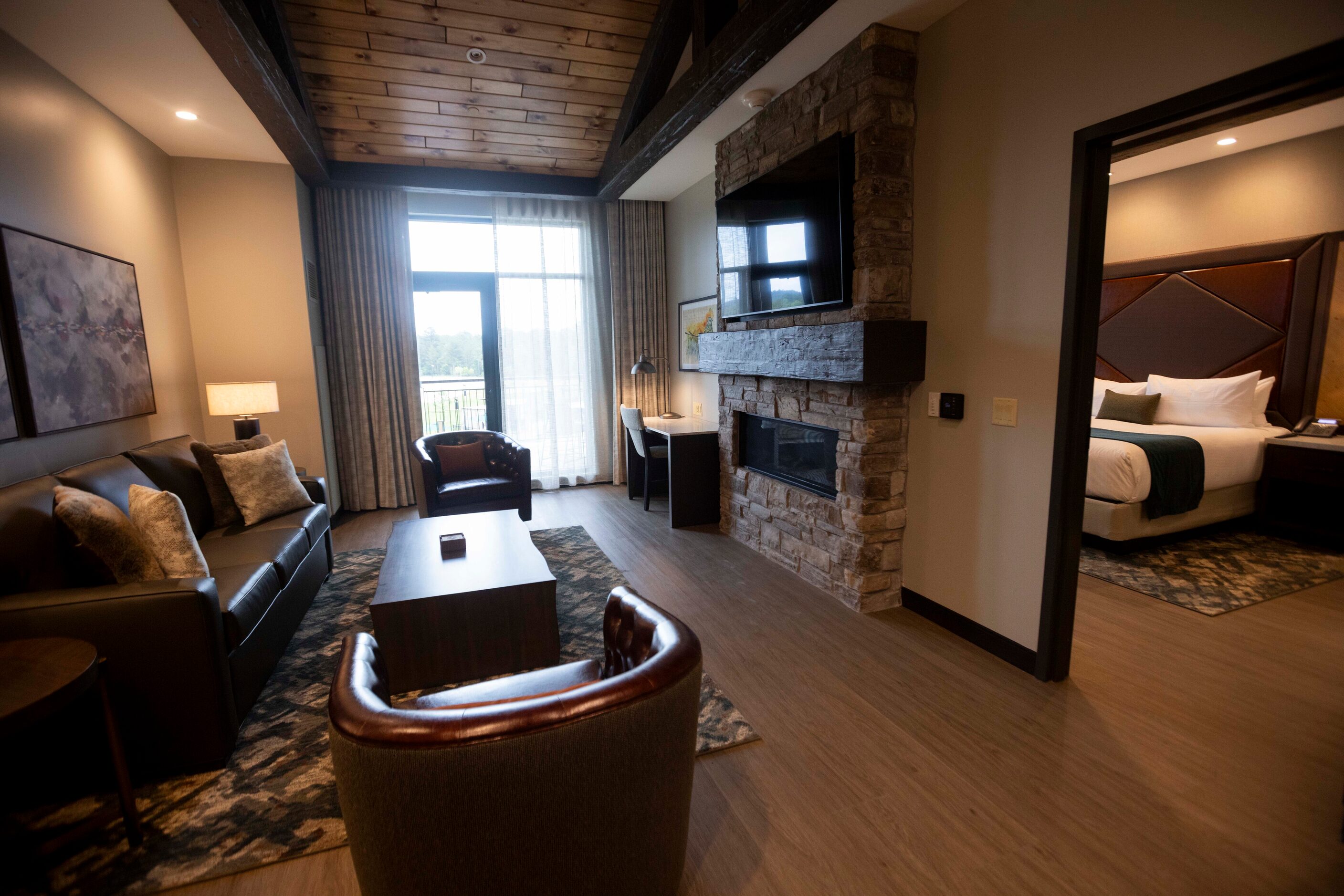 A center suite hotel room at Choctaw Landing photographed during a media day on Wednesday,...