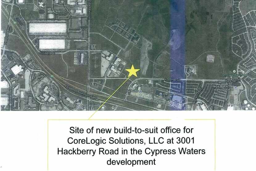  CoreLogic's new campus would be just north of LBJ Freeway. (City of Dallas)
