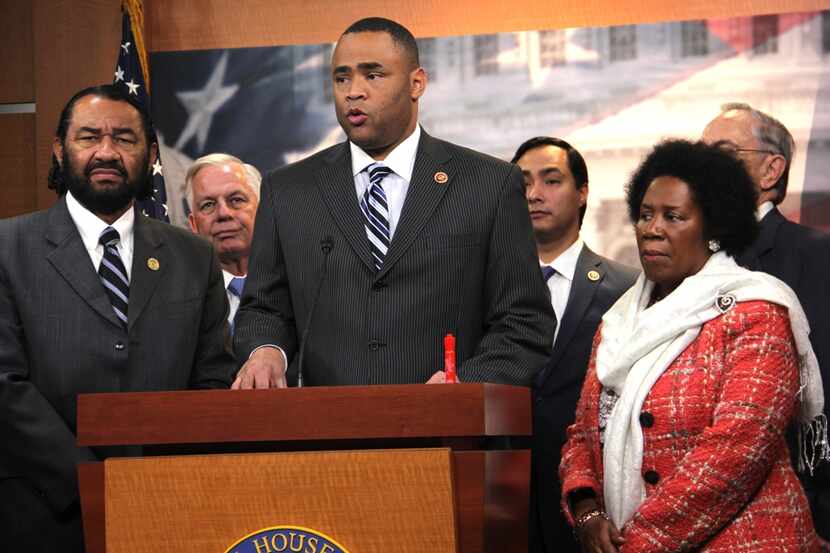 Rep. Marc Veasey of Fort Worth at a Jan. 15 news conference on ACA navigators with fellow...