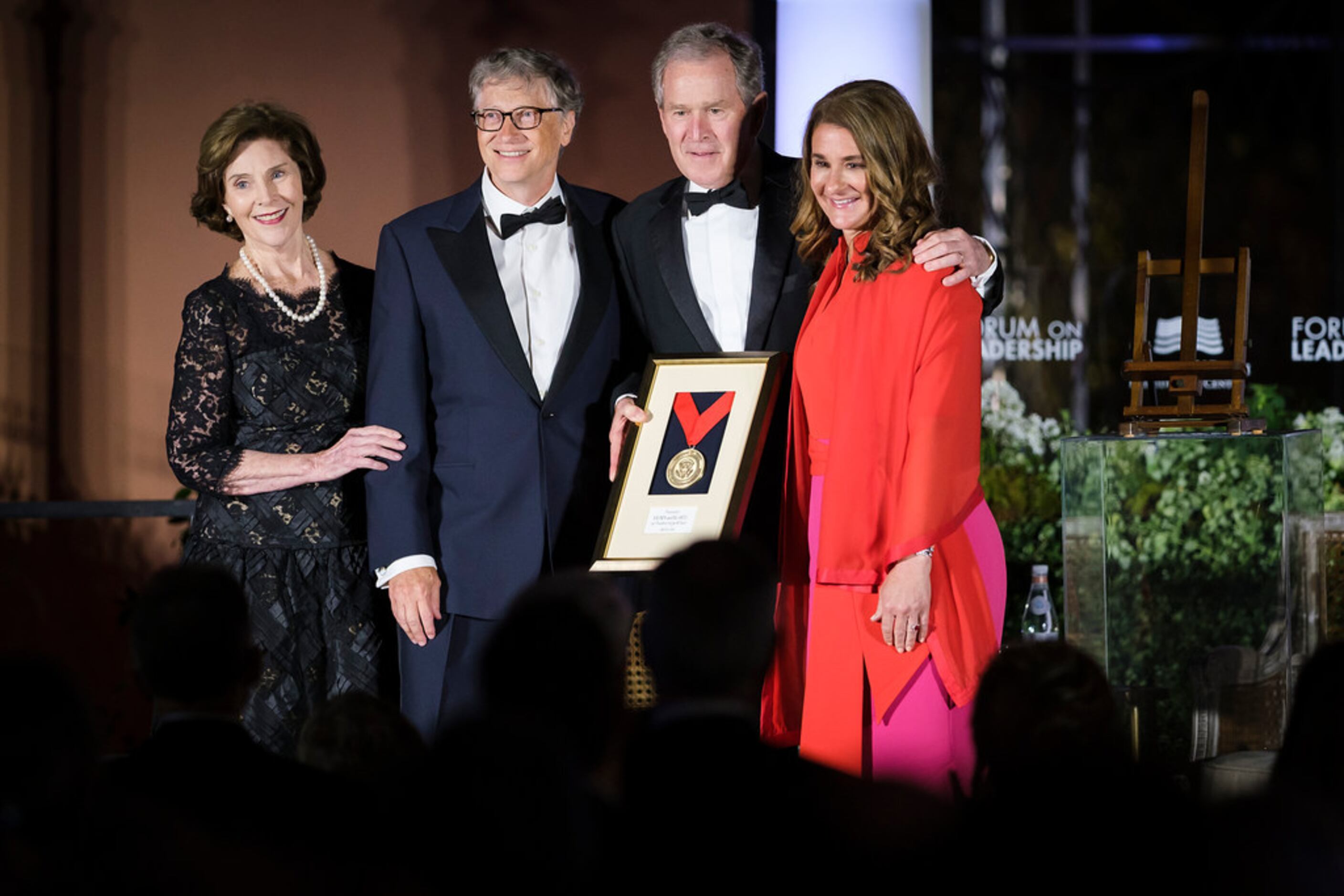 Bill and Melinda Gates received the George W. Bush Medal for Distinguished Leadership award...