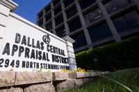 The exterior of the Dallas Central Appraisal District on Monday, April 29, 2024, in Dallas. 