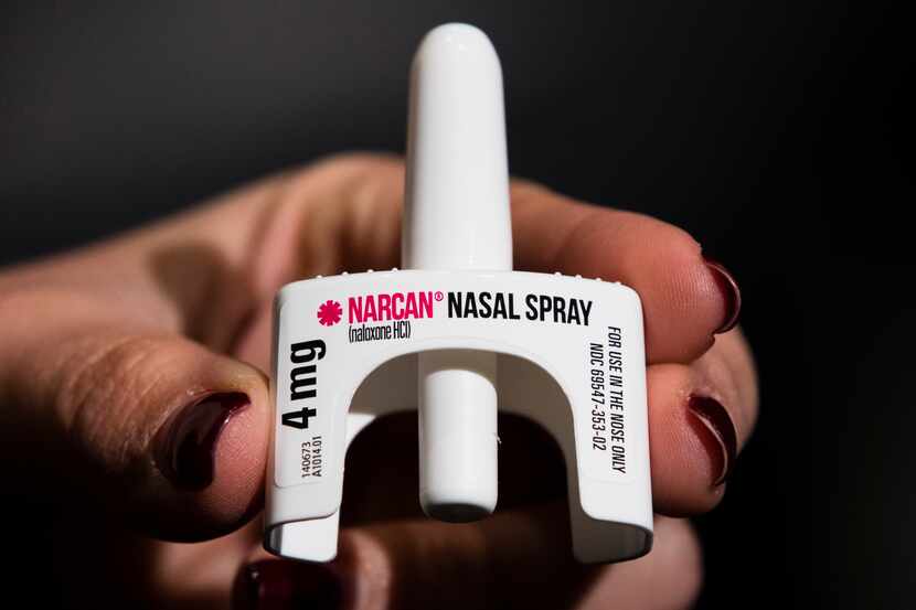 El fármaco Narcan que ayuda a tratar unba sobredosis de opiáceos, como el fentanilo, se ve...