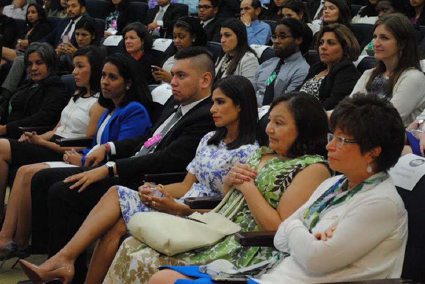 Dallas teacher Luis Juarez (center) was one of nine young educators recognized at the White...