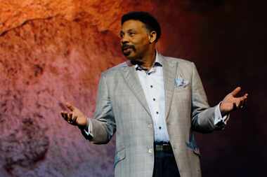 Tony Evans, pastor of Oak Cliff Bible Fellowship church, preaches on March 31, 2018, in Dallas.