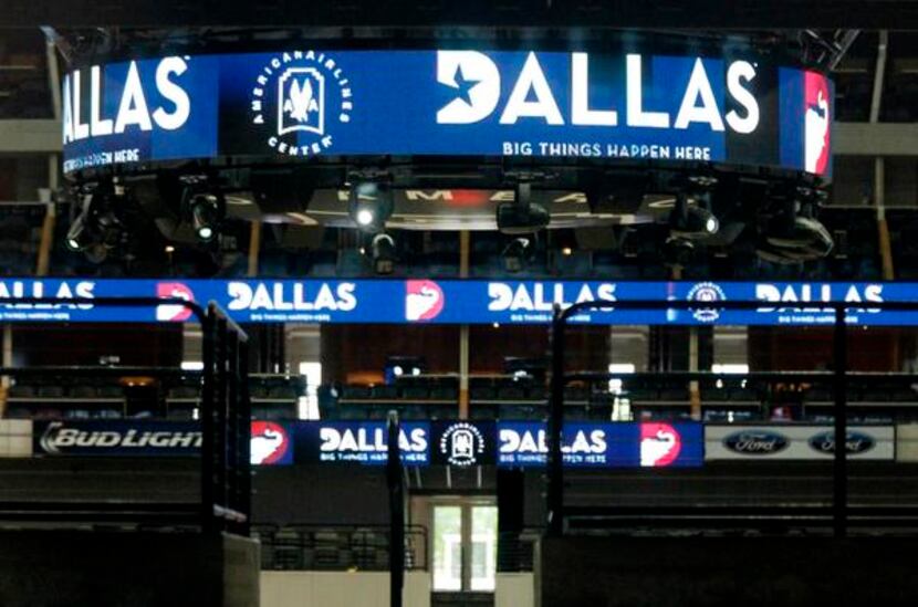 
Graphics promoting Dallas, including a convention logo featuring a “D” inlaid with an...