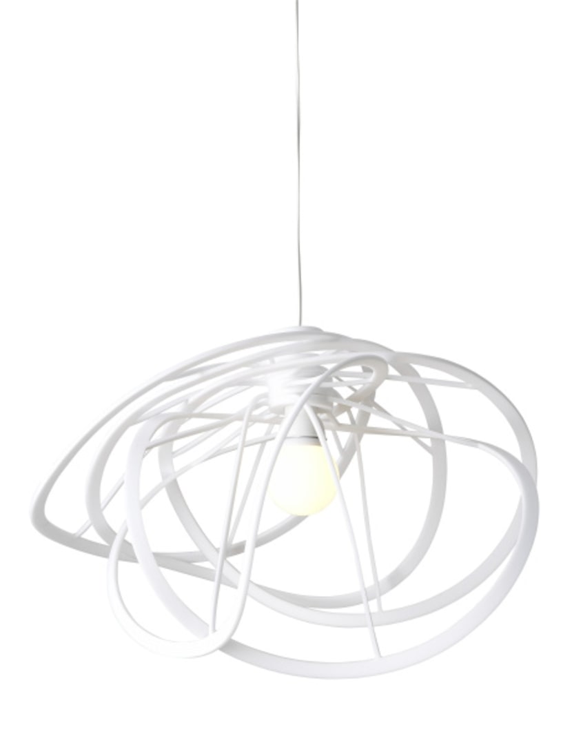 Sculpted-foam Bloom hanging light by Hiroshi Kawano, $290, Ligne Roset, 214-526-2220,...