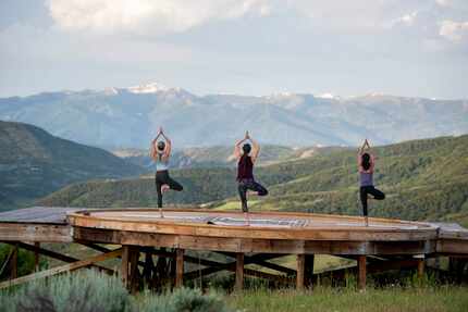 Yoga enthusiasts will find a relaxing backdrop at the new Lodge at Blue Sky, a study of...