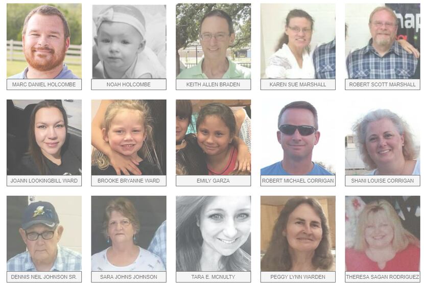 Some of the 26 victims of the Sutherland Springs church shooting