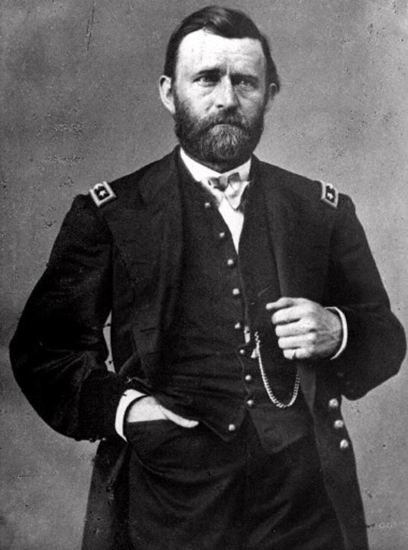 Ulysses S. Grant poses for Mathew B. Brady in  1864.    