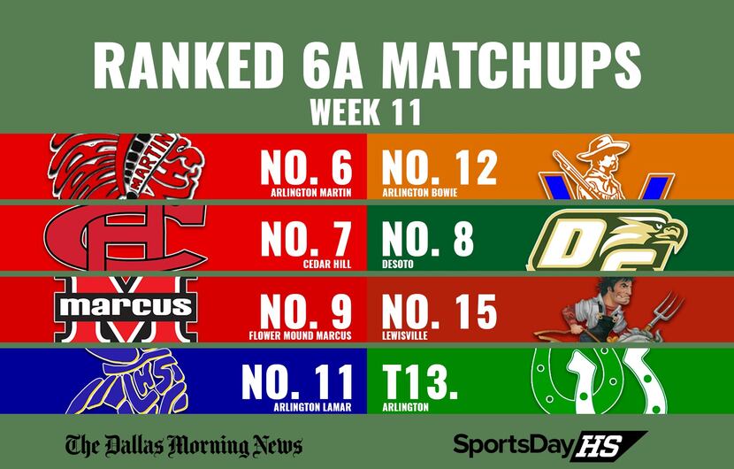 Ranked 6A matchups in Week 11.