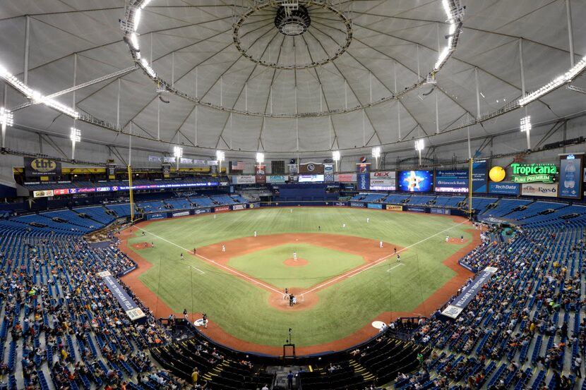 ST. PETERSBURG, FL - AUGUST 29:  Texas Rangers and Houston Astros play game one, of a three...