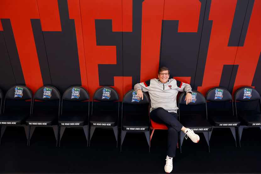 Texas Tech Red Raiders head basketball coach Mark Adams is pictured on a row of Final Four...