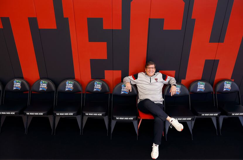 Texas Tech Red Raiders head basketball coach Mark Adams is pictured on a row of Final Four...