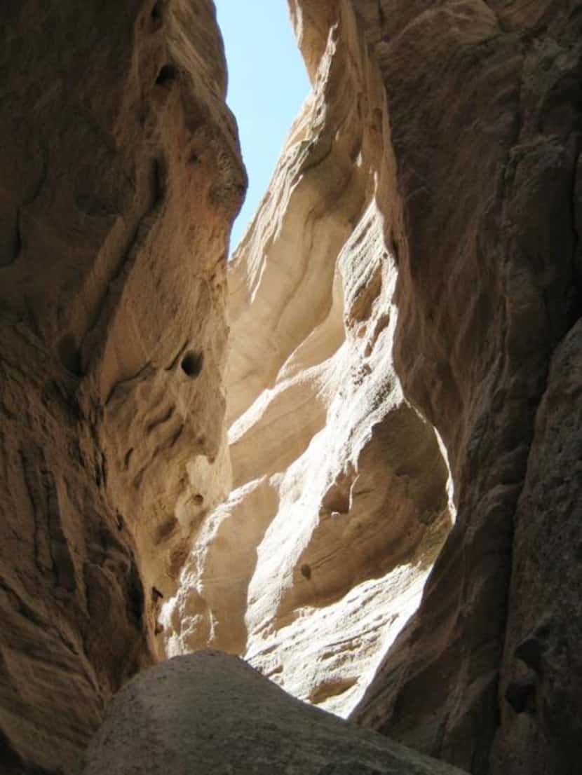 
Squeezing through a slot canyon adds to the thrill of the journey.
