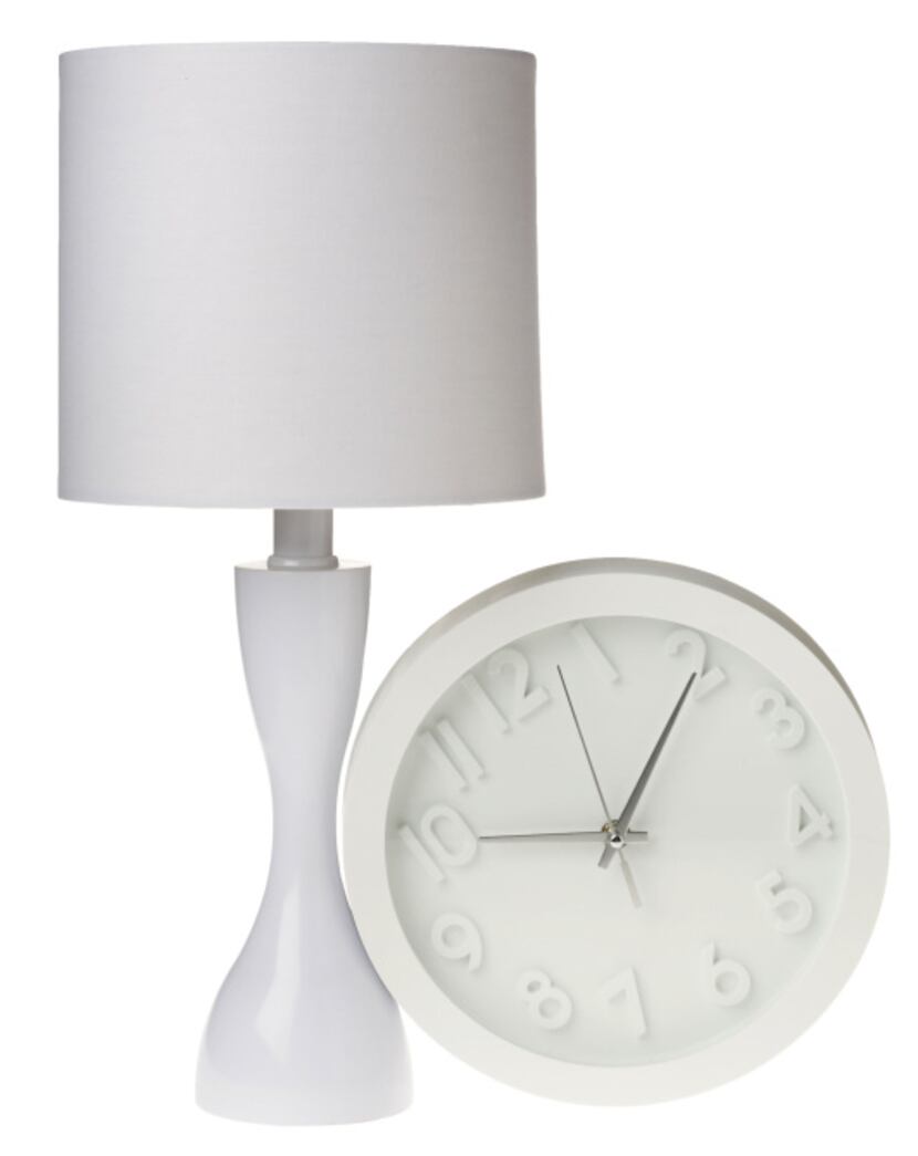 Well timed: Room Essentials Wall Clock is $6.99 at Target. Mainstays 7-inch-tall table lamp...