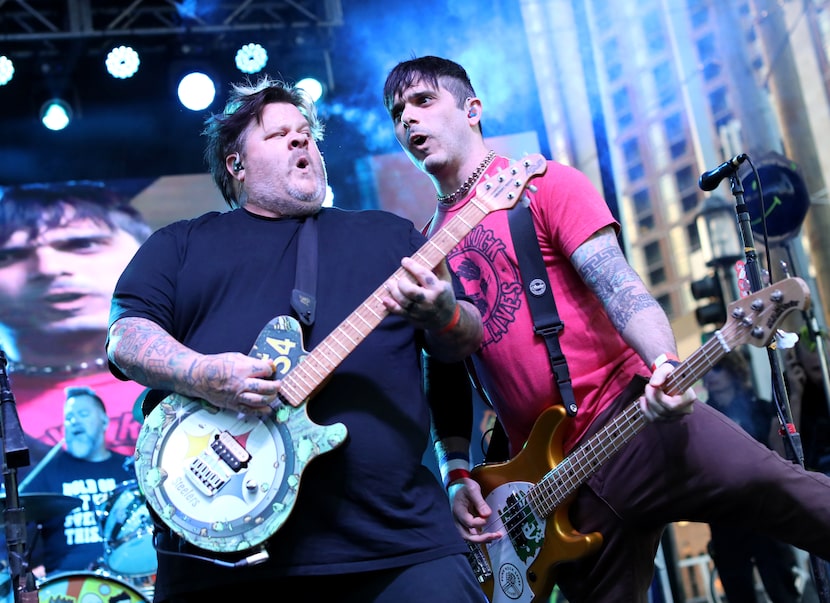 Bowling For Soup performs during the Deep Ellum Music Festival on Main Street and Good...