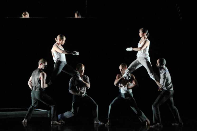 Pilobolus’ "Automaton" depicted robots learning to move like humans, with mirrors held by...