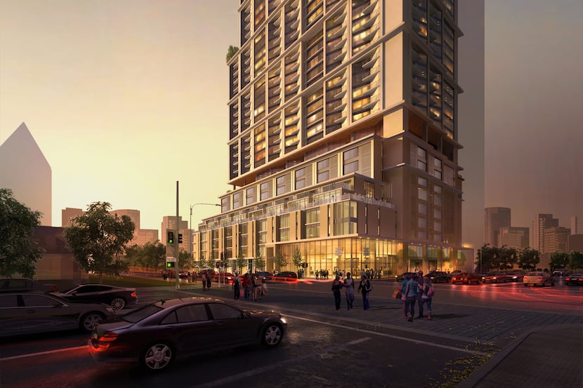 A  40-story tower planned for downtown Dallas' Arts District will contain luxury apartments,...