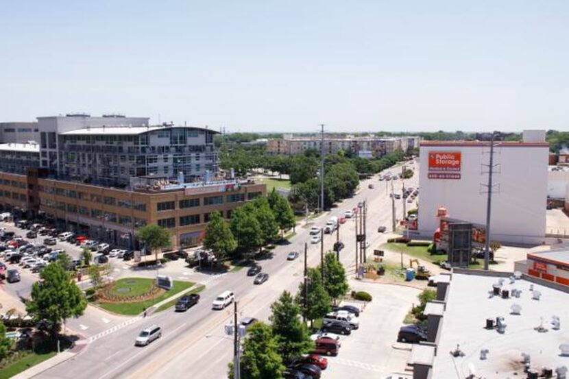 
This rooftop view from the Palomar Hotel shows where a suspension bridge is being built...