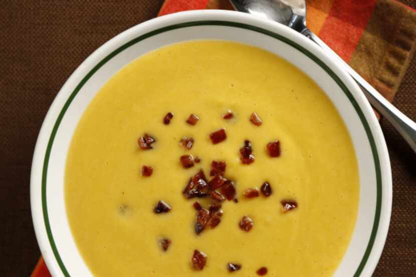  Roasted Butternut Squash Soup with Candied Bacon