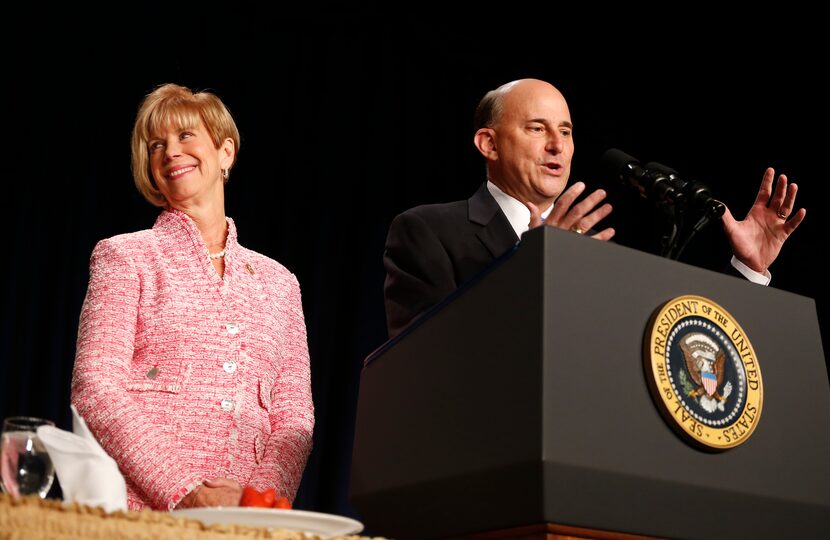 Rep. Louie Gohmert, R-Texas, and Rep. Janice Hahn, D-Calif., speak before President Barack...