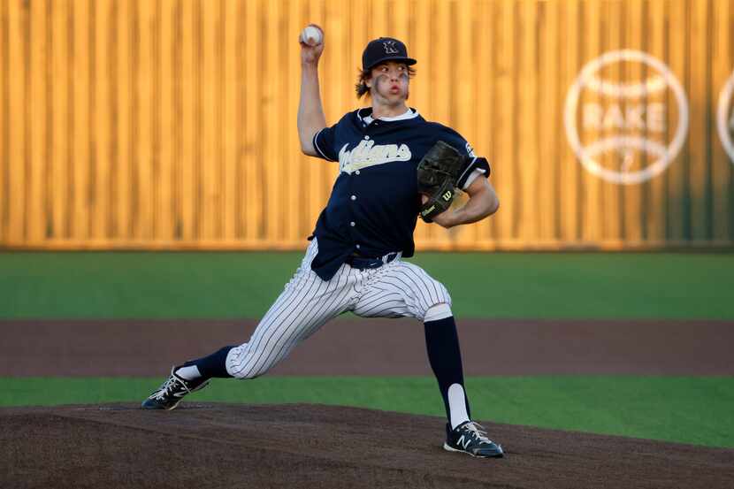 Keller’s Eric Hammond (27) pitches against Southlake during a Class District 4-6A baseball...