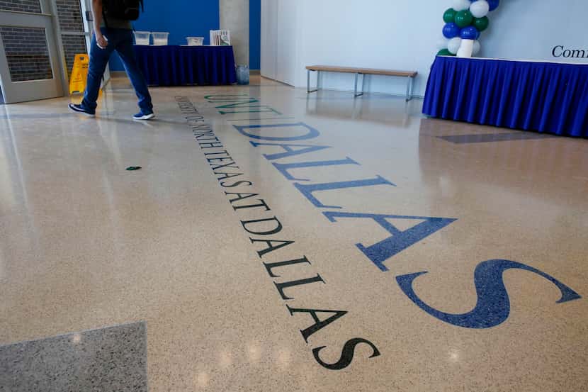The floor inside the entryway of the new Student Center Building opened on the campus of UNT...