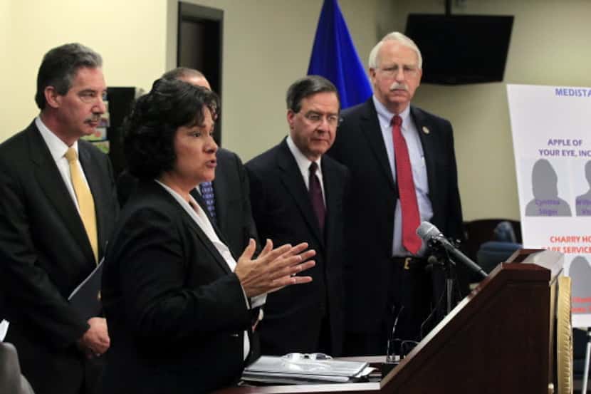 U.S. Attorney for the Northern District of Texas Sarah Saldana  and other officials held a...