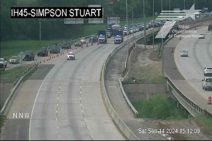 Traffic on the southbound side of Interstate 45 in Dallas before Simpson Stuart Road was...