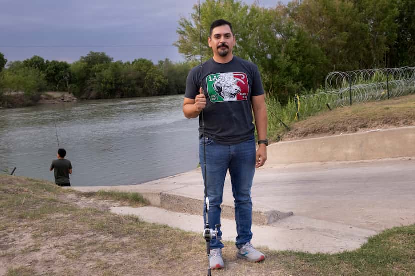 Eagle Pass resident Norberto Chavez Jr. poses for a photo after fishing at Shelby Park on...