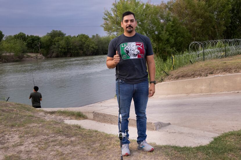 Eagle Pass resident Norberto Chavez Jr. poses for a photo after fishing at Shelby Park on...