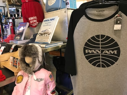 A shop at SeaTac International Airport featuring Pan Am Airways merchandise. The original...