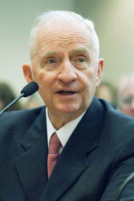 Ross Perot, shown testifying before the House Public Education Committee in Austin in 2005,...
