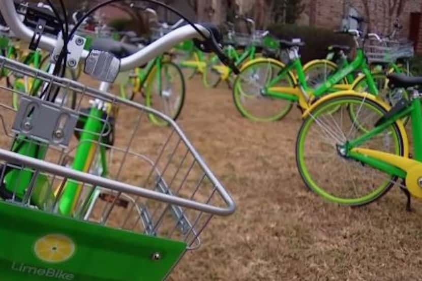 Someone decorated a Lower Greenville family's front yard with 14 LimeBikes on Christmas...