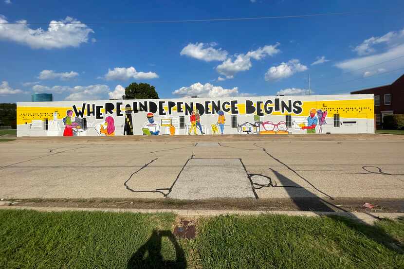 Where Independence Begins mural at the Lighthouse for the Blind of Fort Worth.