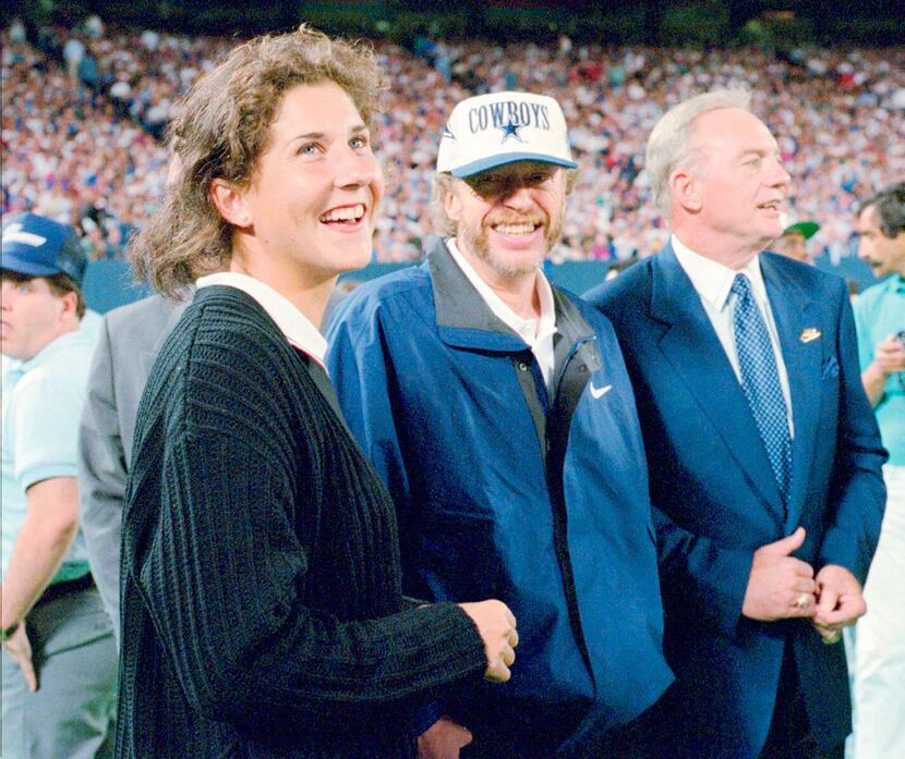 Tennis player Monica Seles, left, Phil Knight, chairman of Nike, and Dallas Cowboys owner...