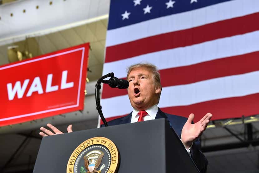President Donald Trump speaks during a rally in El Paso on Feb. 11, 2019. 
