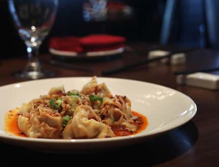 The Famous Pork Wonton in Szechuan Chili Sauce plate at Jia Modern Chinese