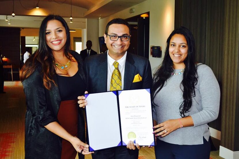 From left: Nisha Bhatt, DFW South Asian Film Festival coordinator, Jitin Hingorani, festival...