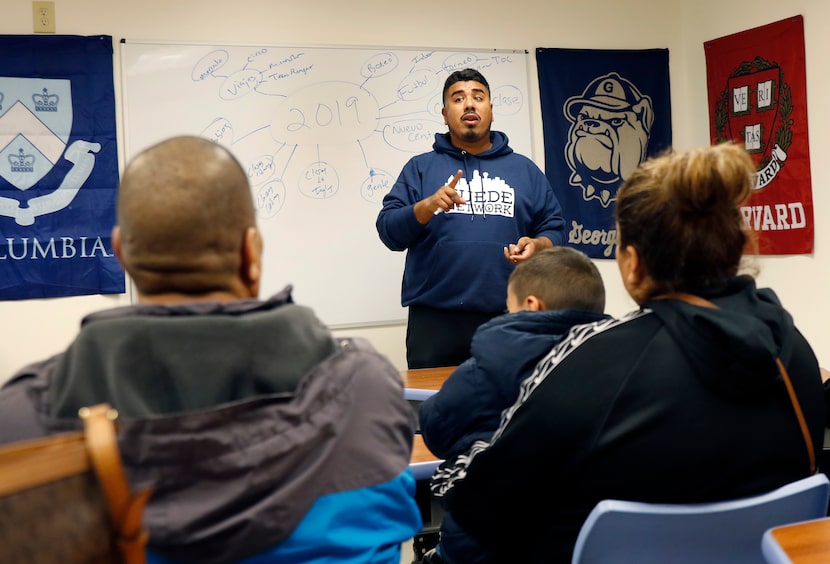 Adan Gonzalez talked to parents last month about upcoming events for the Puede Network, a...