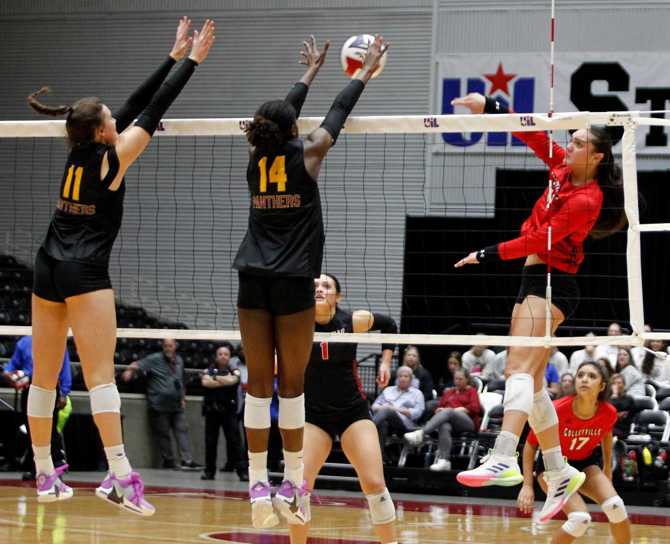 The two teams played their Class 5A state semifinal volleyball match at Curtis Culwell...