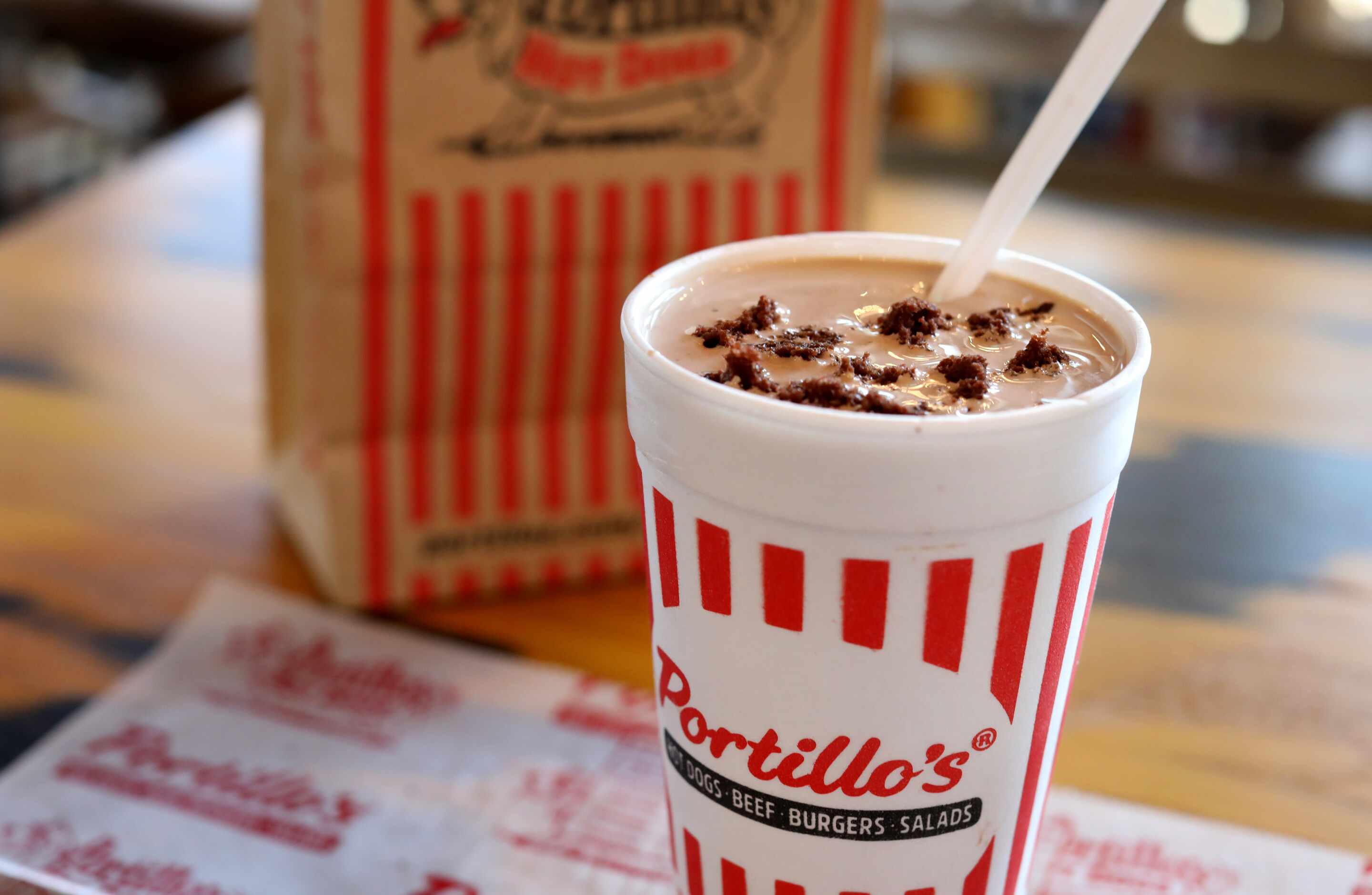 The Chocolate Cake Shake is one of Portillo's most popular desserts.