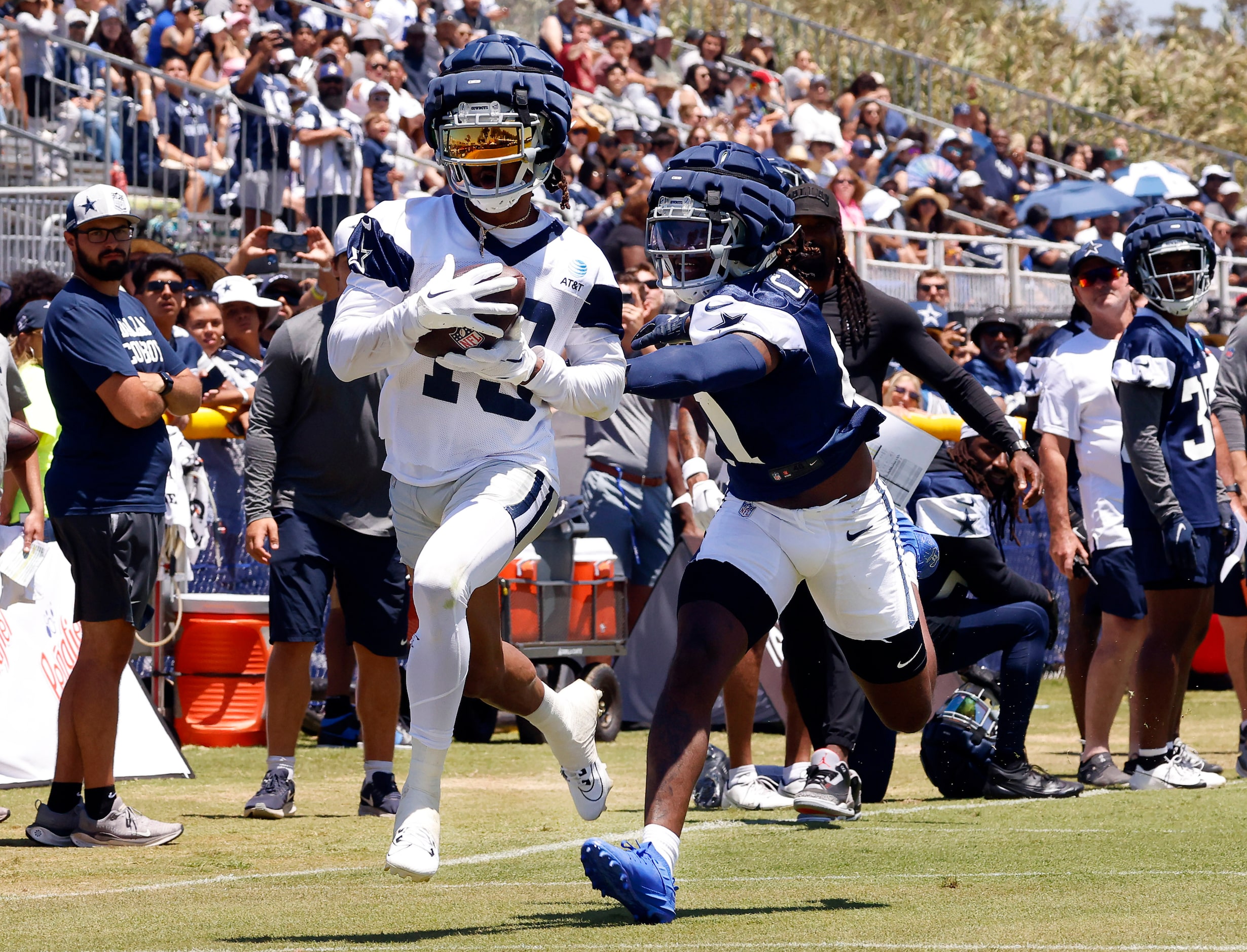 Dallas Cowboys wide receiver Tyron Billy-Johnson (13) hauled in a long pass for a touchdown...