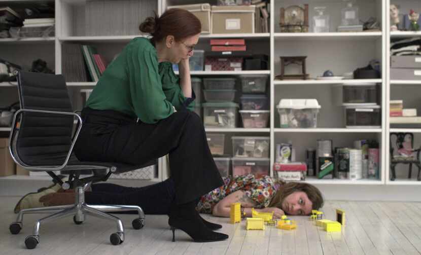 Artist Laurie Simmons (left) with her daughter, writer and director Lena Dunham (right), in...