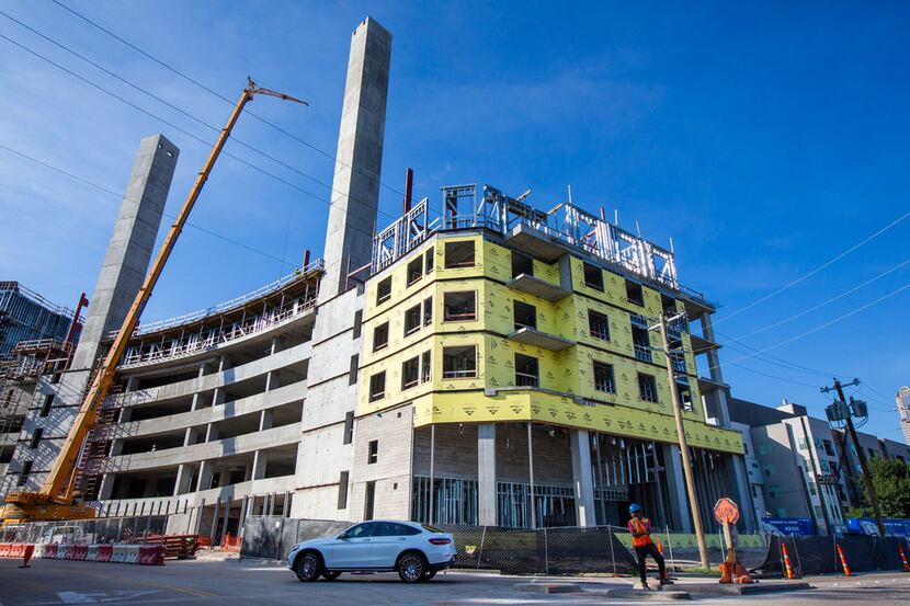 Construction is underway at The Gabriella apartment complex in Dallas on Friday. A...