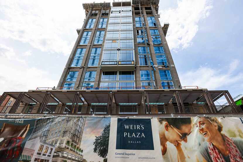 The Weir's Tower under construction on Knox Street in Dallas will be completed in November.